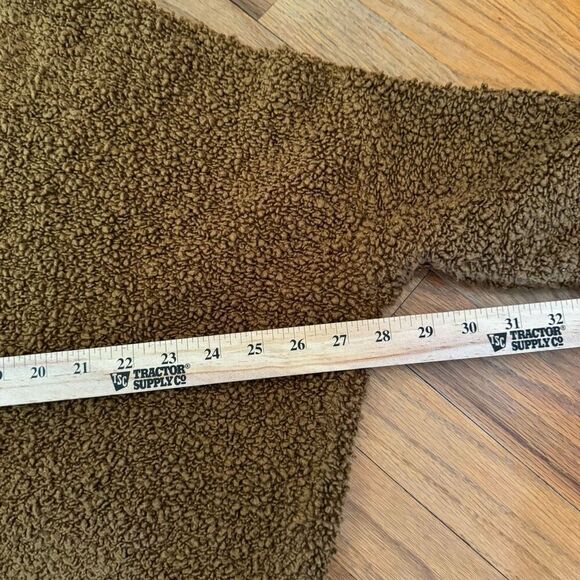 Free People Womens Cognac Brown Oversized Crop Fuzzy Popcorn Knit Sweater Medium - Picture 10 of 11